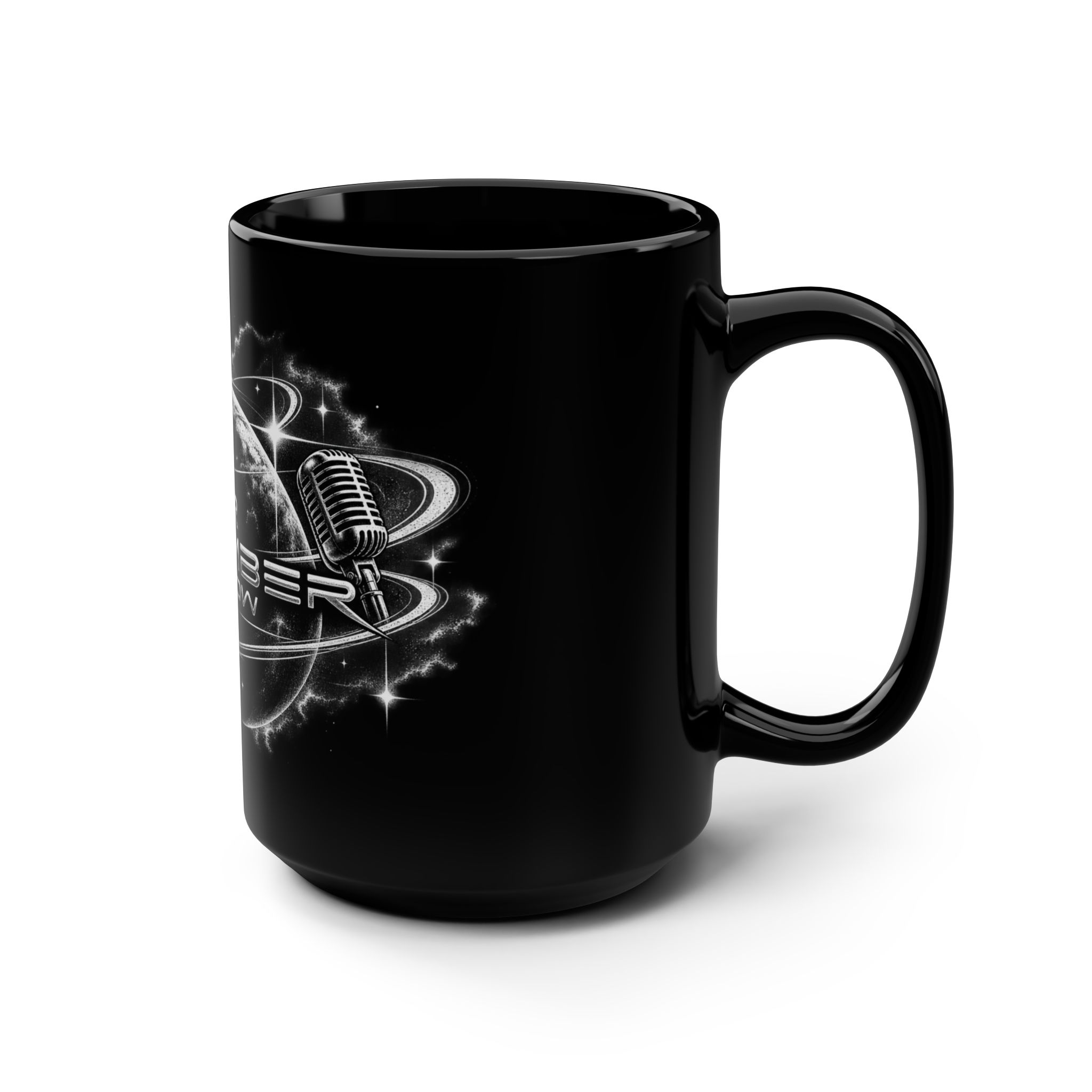 Star Chamber Show 15oz Black Mug — Cosmic Logo Coffee Cup - Image 2